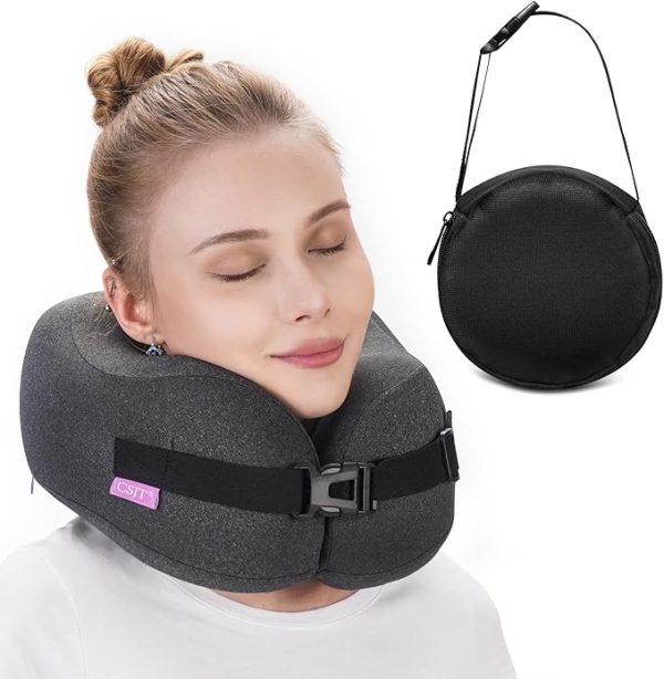 Travel Pillow Vac Compressed Memory Foam Neck Pillow Airplane,Comfortable,Neck Support