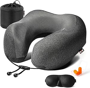 MLVOC Travel Pillow 100% Pure Memory Foam Neck Pillow