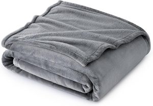 Bedsure Fleece Throw Blanket for Couch Grey