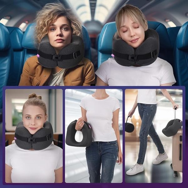 Travel Pillow Vac Compressed Memory Foam Neck Pillow Airplane,Comfortable,Neck Support - Image 2