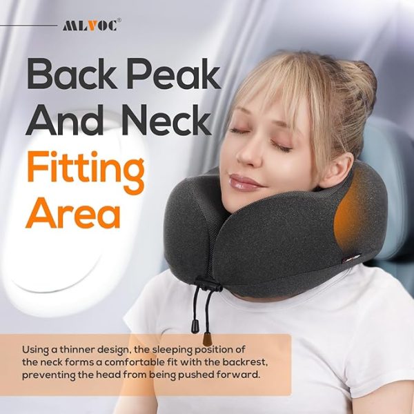 MLVOC Travel Pillow 100% Pure Memory Foam Neck Pillow - Image 4