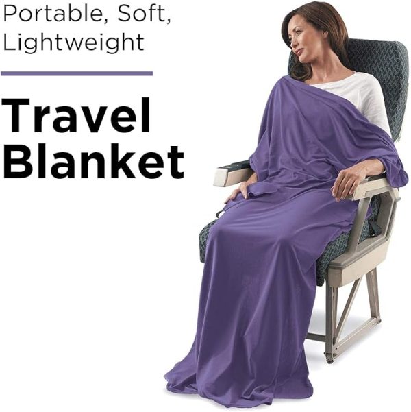 SAGEFINDS Airplane Travel Blanket | Compact Throw Blanket for Camping and Hiking | Converts into a Pillow | Travel Gift | Soft Jersey Knit | Fits in Backpack - Image 2